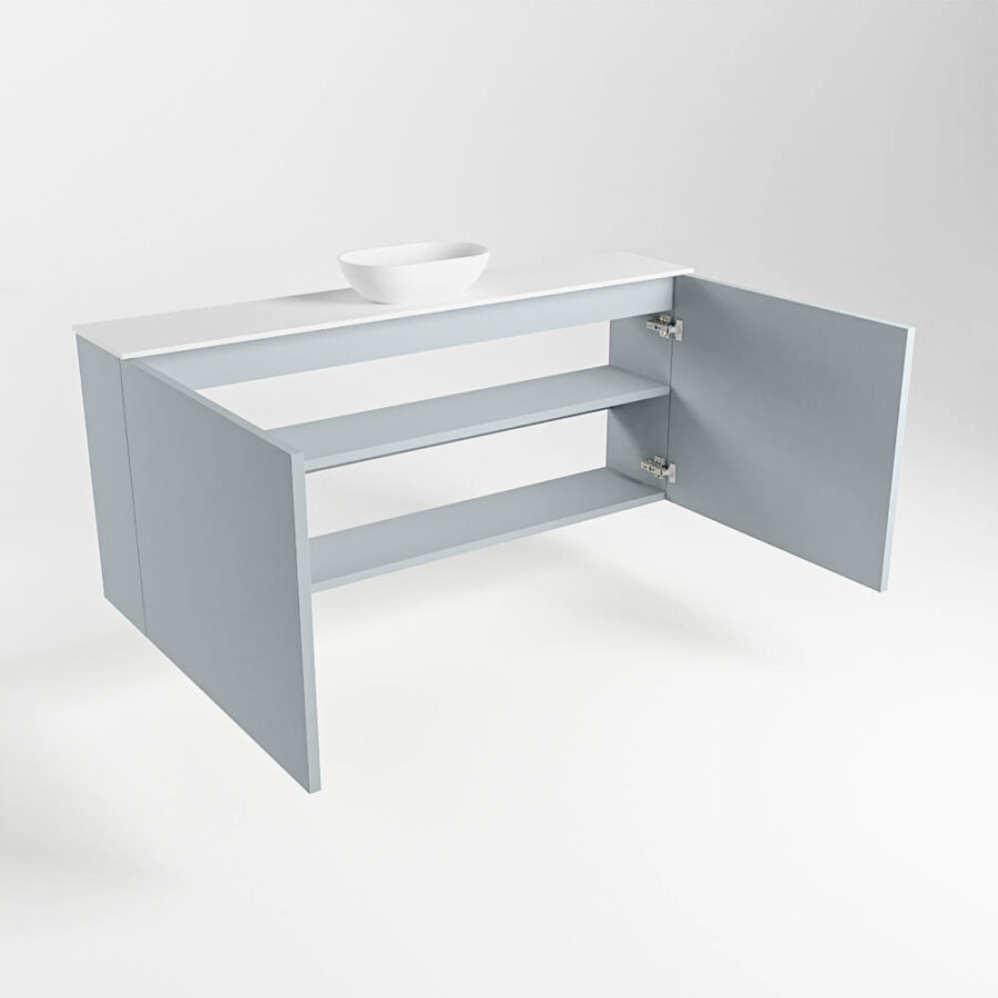 MONDIAZ FOWY toiletmeubel 120cm kleur clay. Waskom positie midden kleur talc | talc. Met 1 kraangat - Afbeelding 6