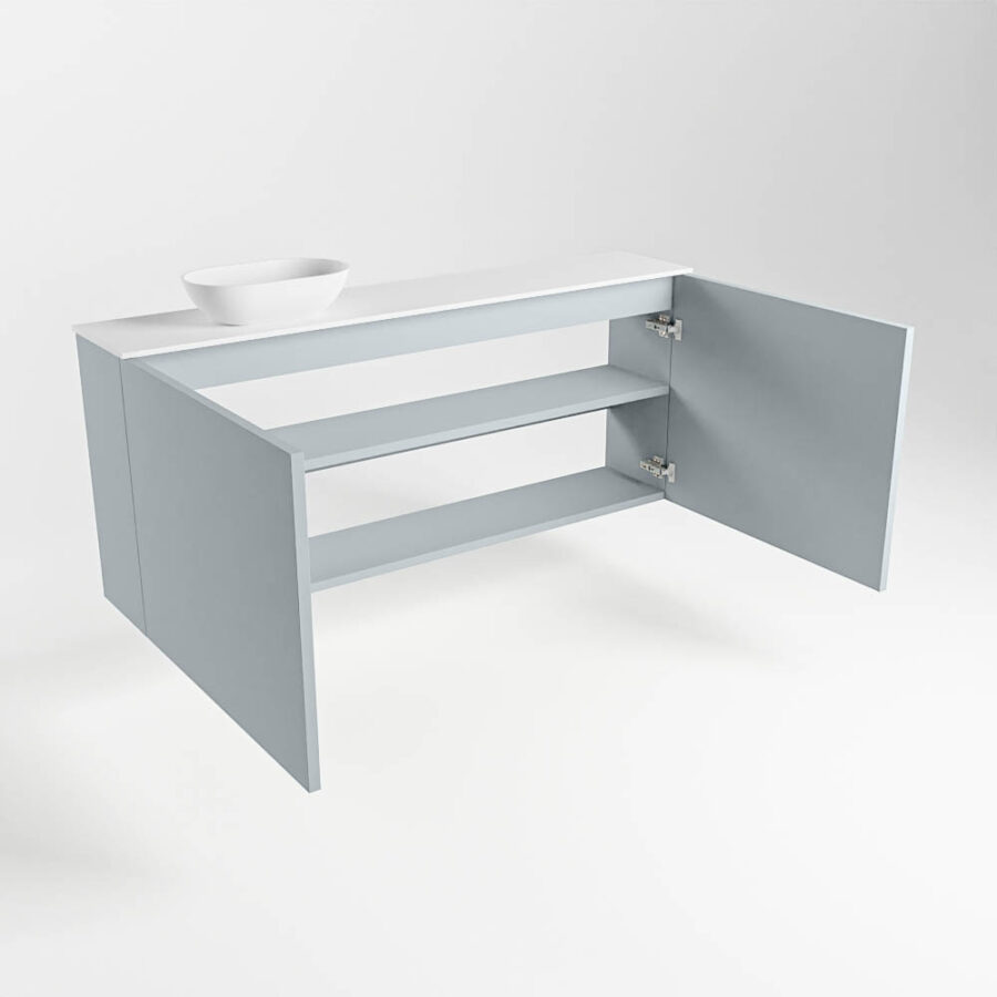 MONDIAZ FOWY toiletmeubel 120cm kleur clay. Waskom positie links kleur talc | talc. Met 1 kraangat - Afbeelding 6