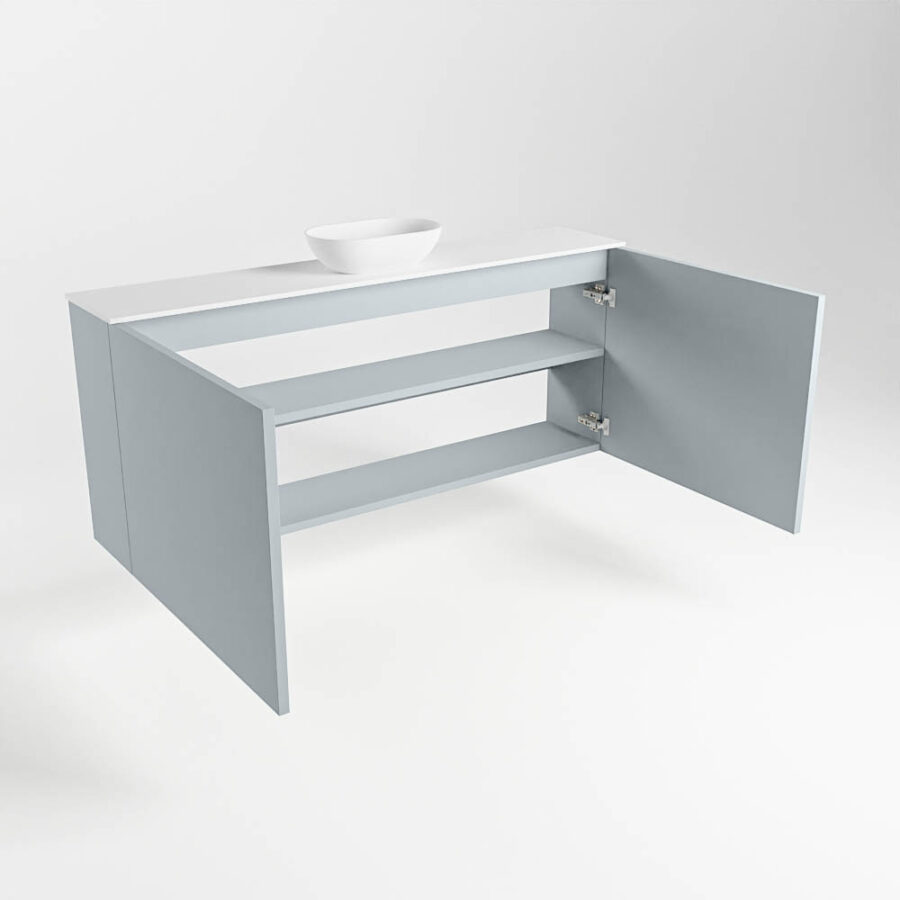 MONDIAZ FOWY toiletmeubel 120cm kleur clay. Waskom positie midden kleur talc | talc. Zonder kraangat - Afbeelding 6