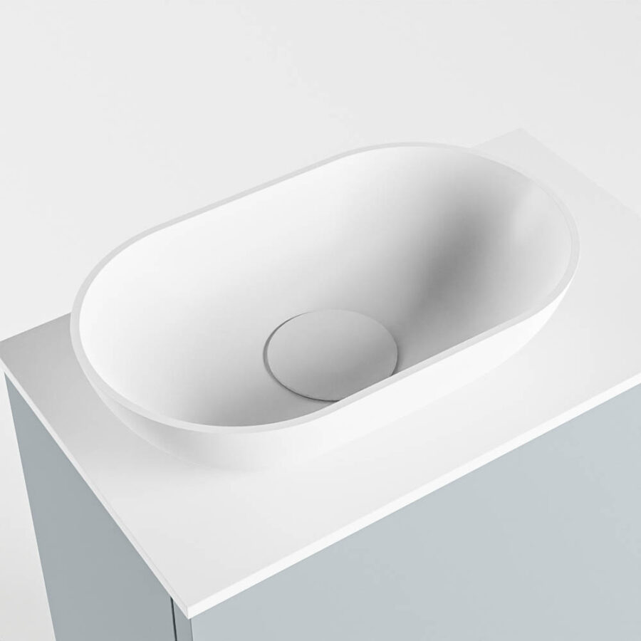 MONDIAZ FOWY toiletmeubel 40cm kleur clay. Waskom positie links kleur talc | talc. Met 1 kraangat - Afbeelding 7