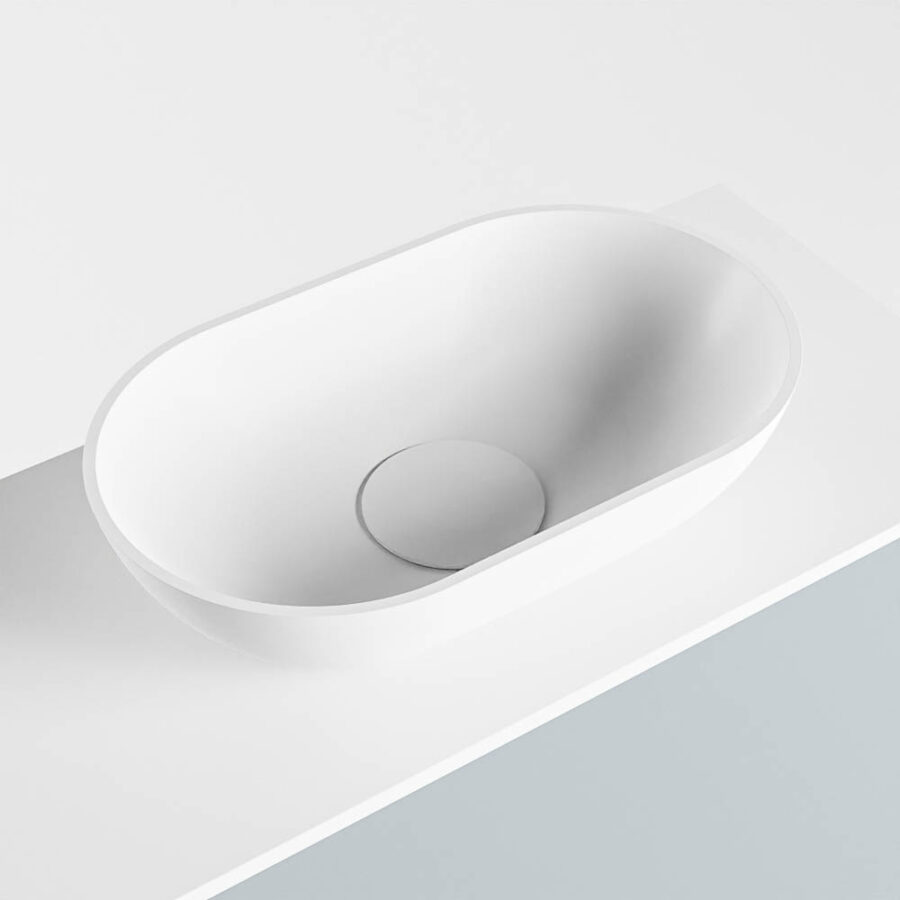 MONDIAZ FOWY toiletmeubel 50cm kleur clay. Waskom positie midden kleur talc | talc. Zonder kraangat - Afbeelding 7