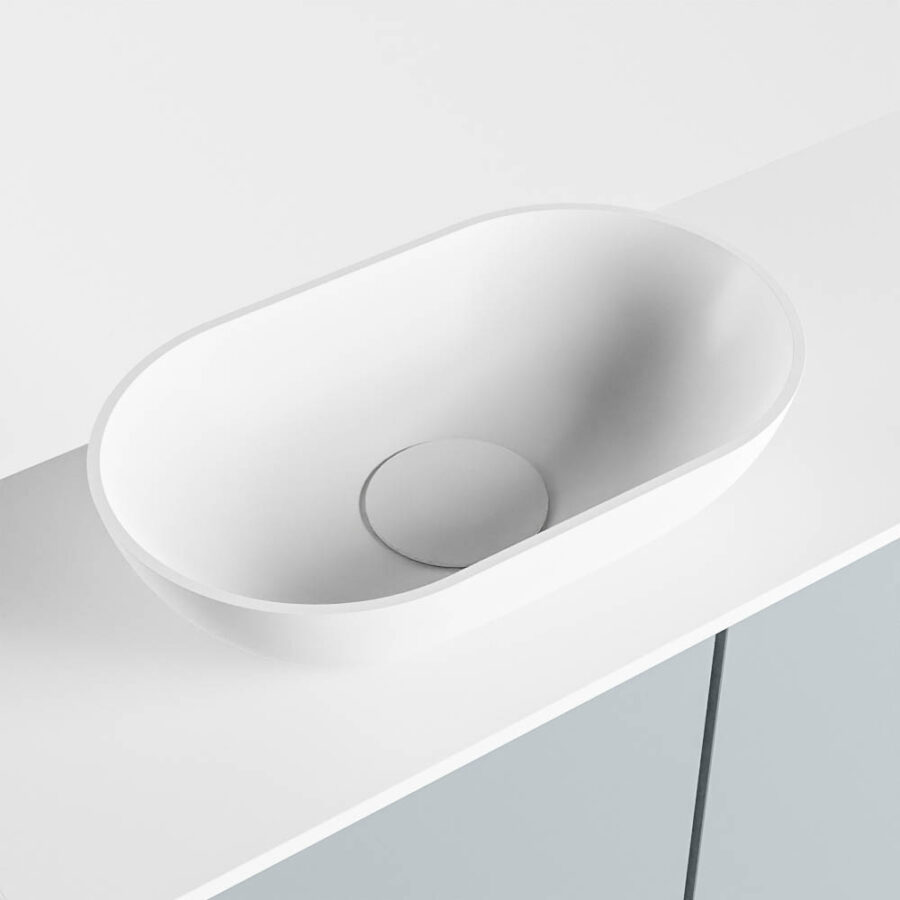 MONDIAZ FOWY toiletmeubel 60cm kleur clay. Waskom positie links kleur talc | talc. Met 1 kraangat - Afbeelding 7