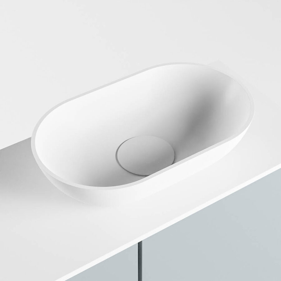 MONDIAZ FOWY toiletmeubel 60cm kleur clay. Waskom positie rechts kleur talc | talc. Met 1 kraangat - Afbeelding 7
