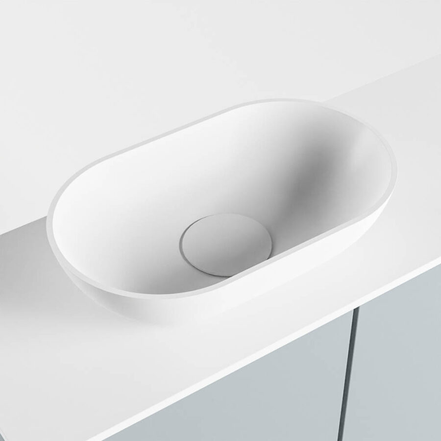 MONDIAZ FOWY toiletmeubel 60cm kleur clay. Waskom positie links kleur talc | talc. Zonder kraangat - Afbeelding 7