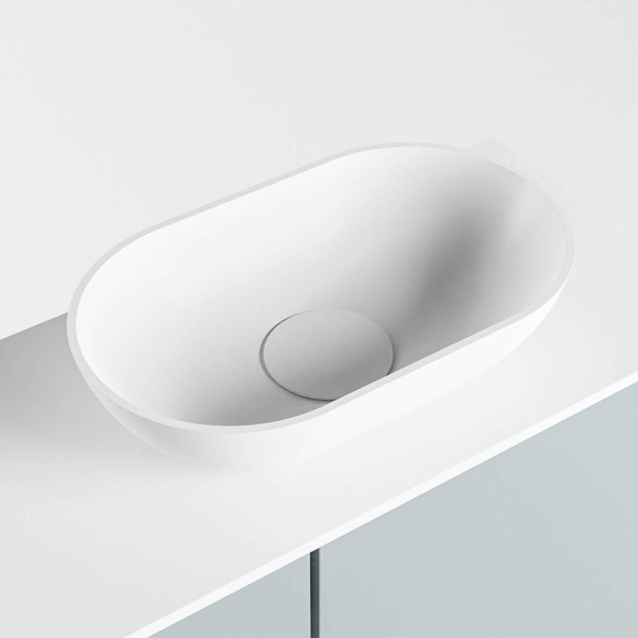 MONDIAZ FOWY toiletmeubel 60cm kleur clay. Waskom positie rechts kleur talc | talc. Zonder kraangat - Afbeelding 7