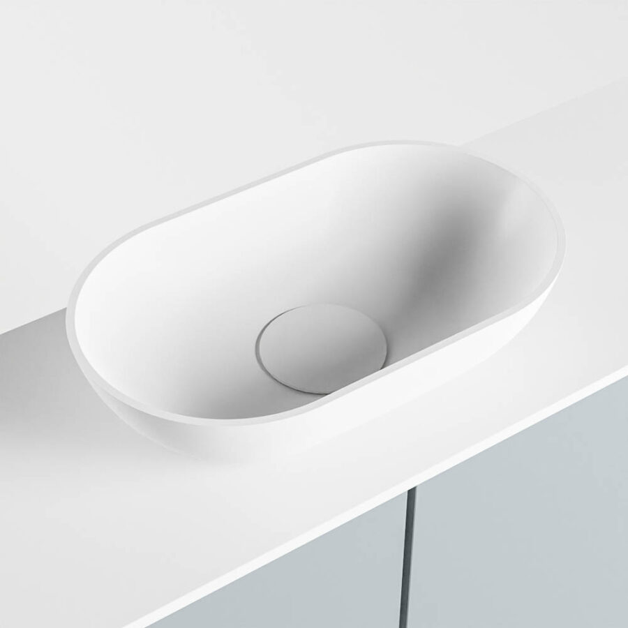 MONDIAZ FOWY toiletmeubel 80cm kleur clay. Waskom positie midden kleur talc | talc. Zonder kraangat - Afbeelding 7