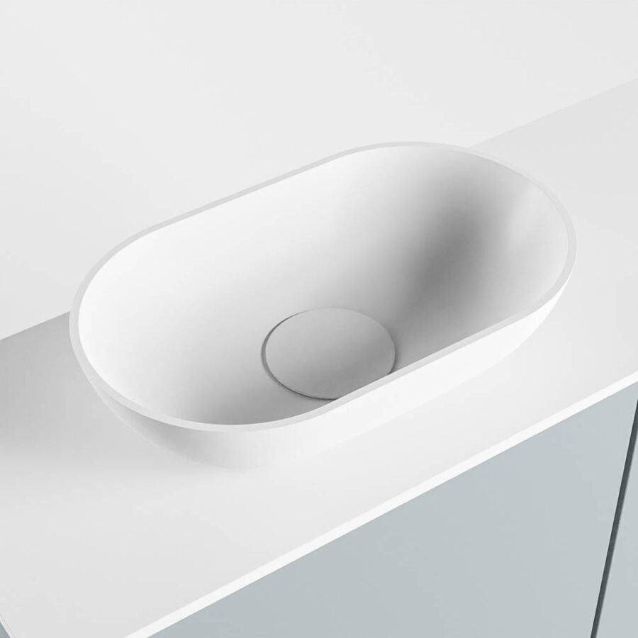 MONDIAZ FOWY toiletmeubel 80cm kleur clay. Waskom positie links kleur talc | talc. Zonder kraangat - Afbeelding 7