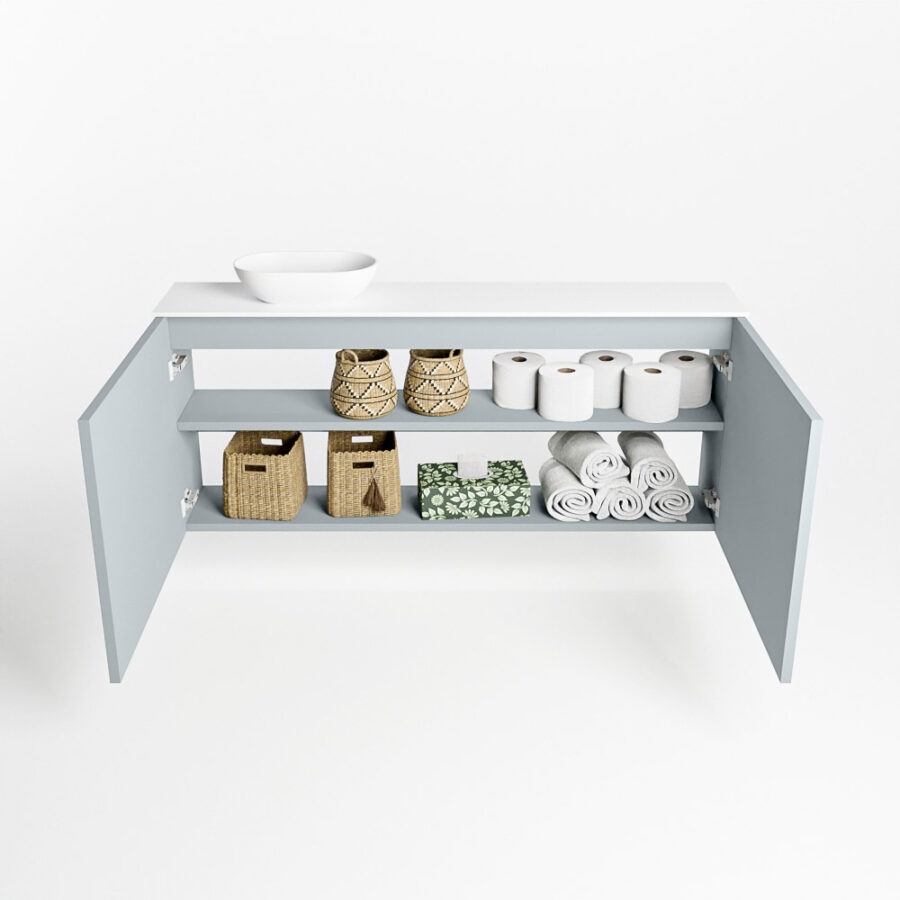 MONDIAZ FOWY toiletmeubel 120cm kleur clay. Waskom positie links kleur talc | talc. Met 1 kraangat - Afbeelding 8