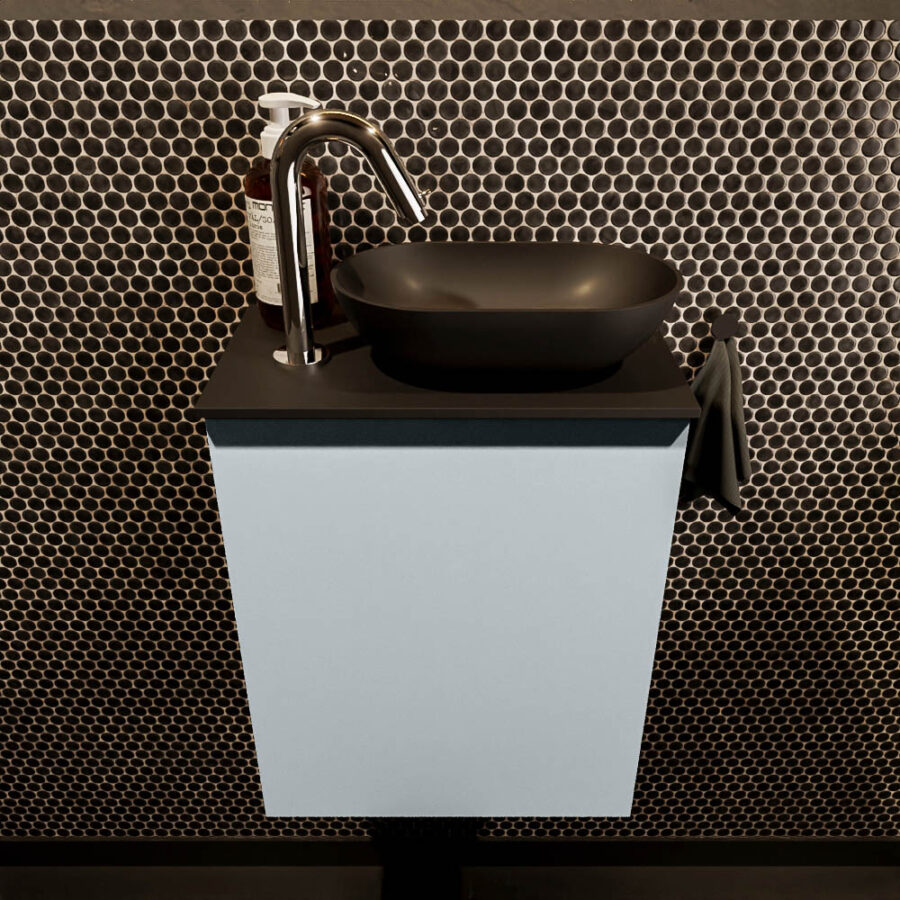 MONDIAZ FOWY toiletmeubel 40cm kleur clay. Waskom positie rechts kleur urban | urban. Met 1 kraangat - Afbeelding 2