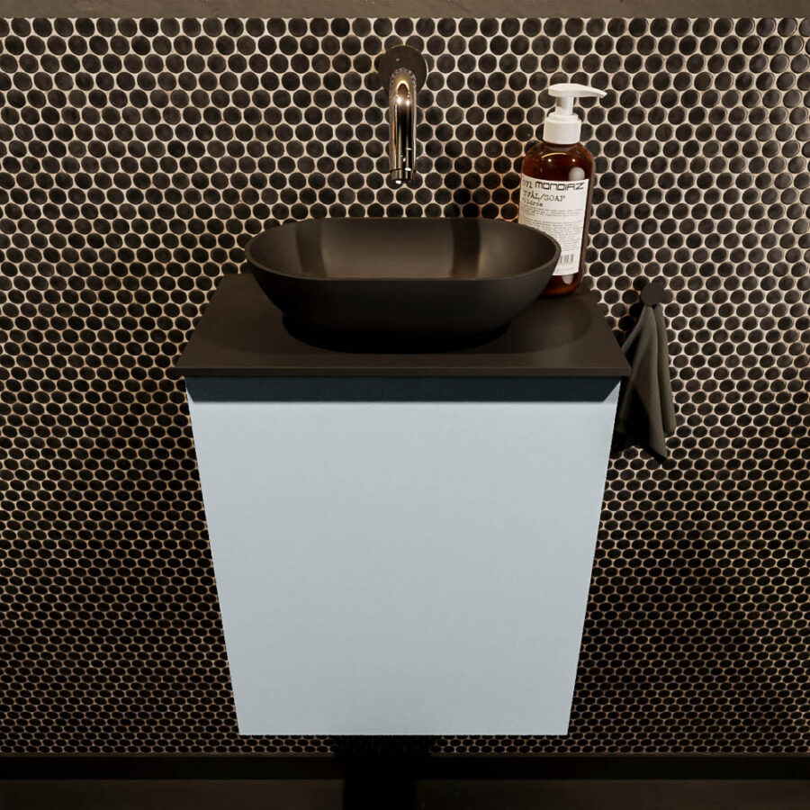 MONDIAZ FOWY toiletmeubel 40cm kleur clay. Waskom positie midden kleur urban | urban. Zonder kraangat - Afbeelding 2