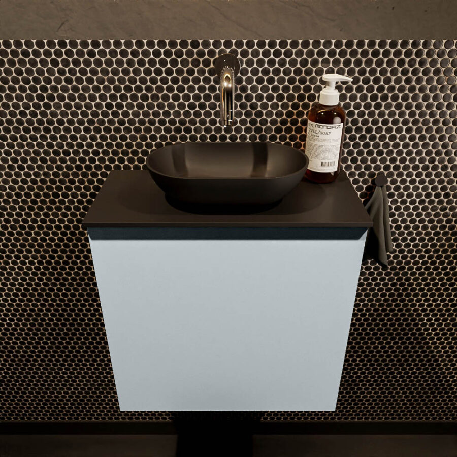 MONDIAZ FOWY toiletmeubel 50cm kleur clay. Waskom positie midden kleur urban | urban. Zonder kraangat - Afbeelding 2
