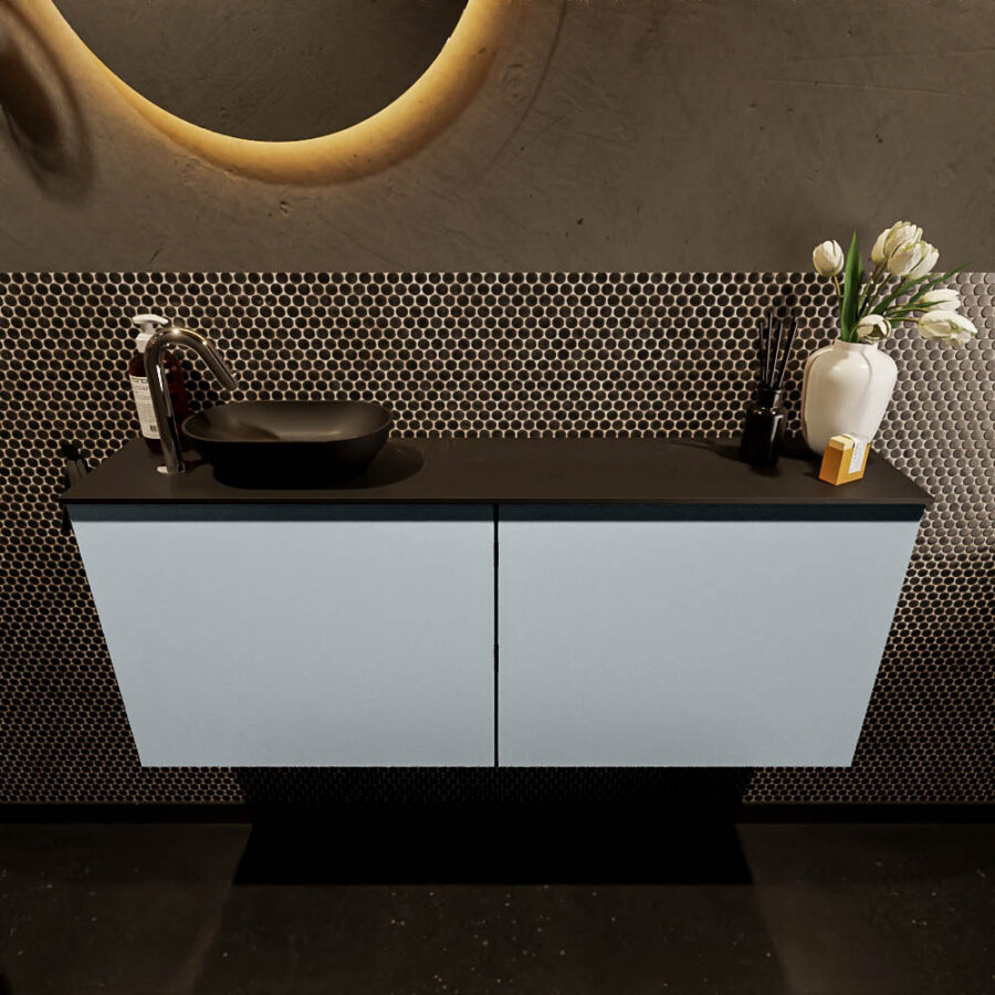 MONDIAZ FOWY toiletmeubel 120cm kleur clay. Waskom positie links kleur urban | urban. Met 1 kraangat - Afbeelding 2