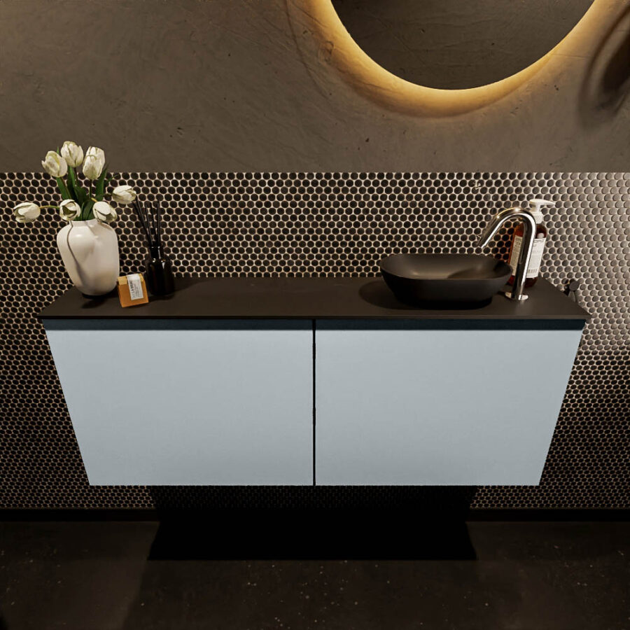 MONDIAZ FOWY toiletmeubel 120cm kleur clay. Waskom positie rechts kleur urban | urban. Met 1 kraangat - Afbeelding 2