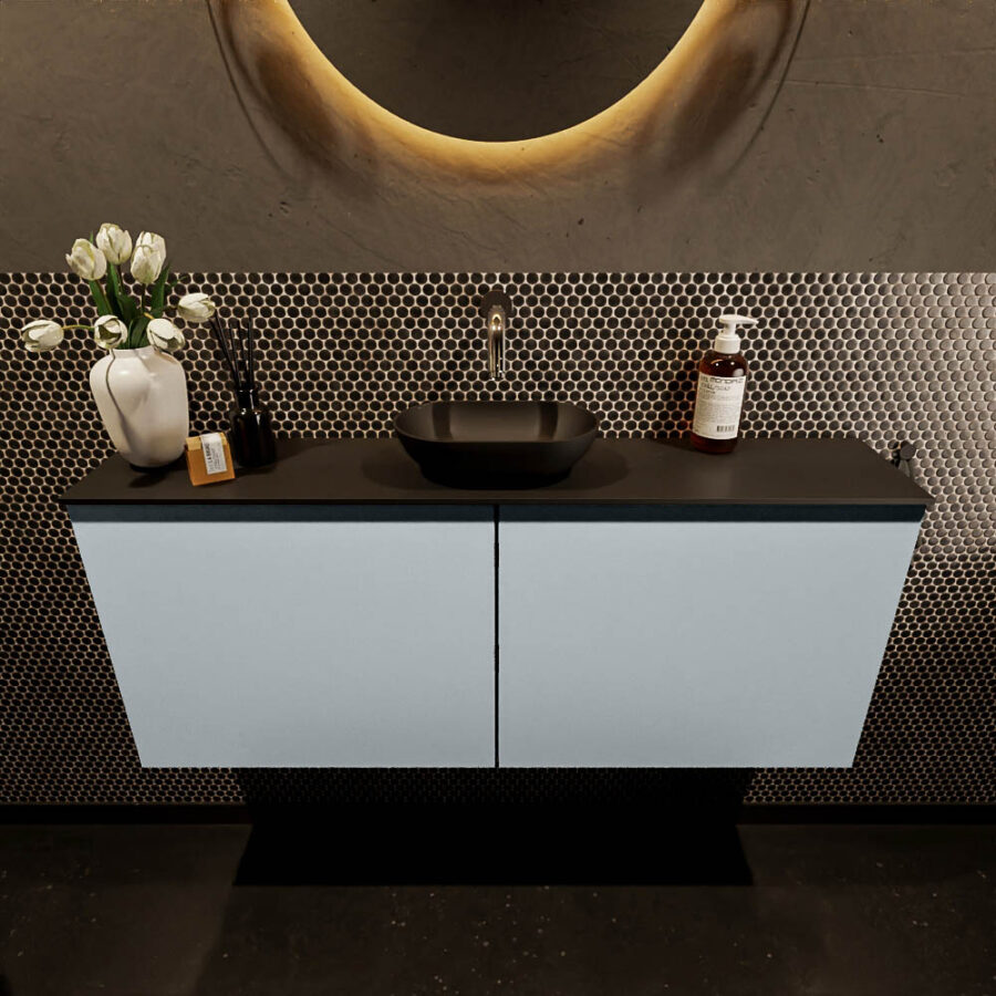 MONDIAZ FOWY toiletmeubel 120cm kleur clay. Waskom positie midden kleur urban | urban. Zonder kraangat - Afbeelding 2