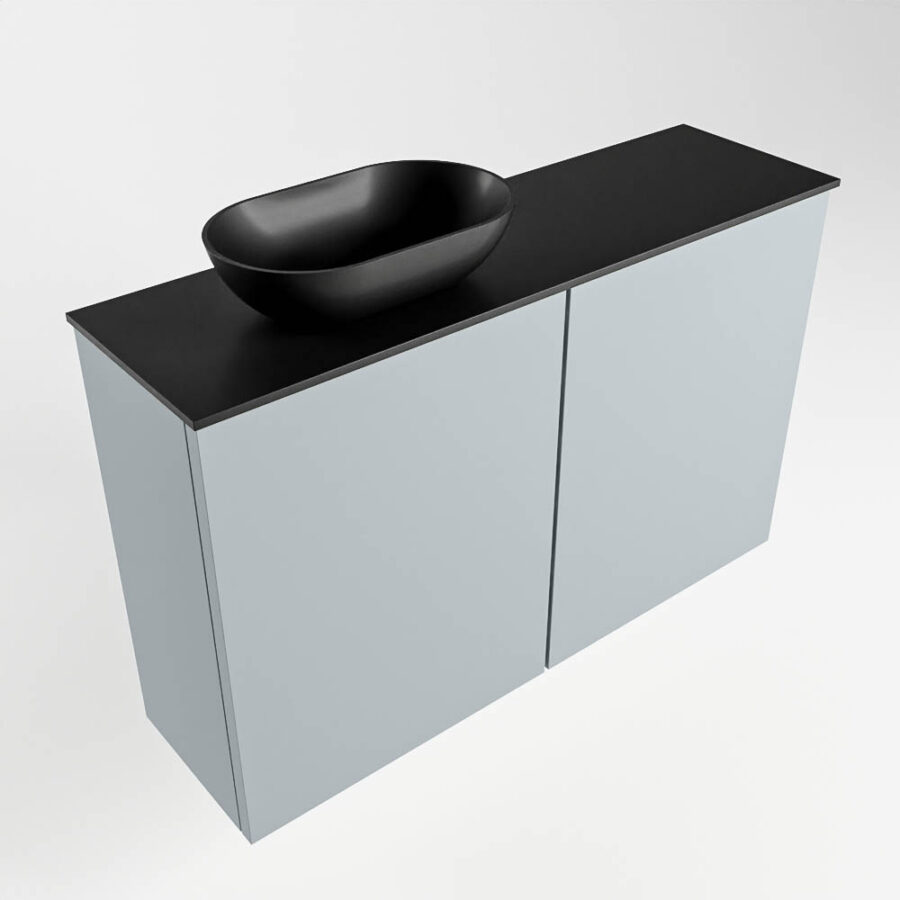 MONDIAZ FOWY toiletmeubel 80cm kleur clay. Waskom positie links kleur urban | urban. Met 1 kraangat - Afbeelding 4