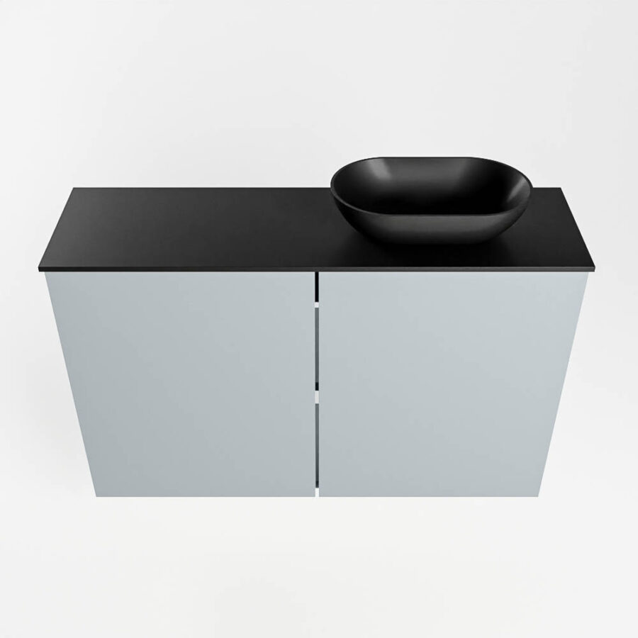 MONDIAZ FOWY toiletmeubel 80cm kleur clay. Waskom positie rechts kleur urban | urban. Met 1 kraangat - Afbeelding 5
