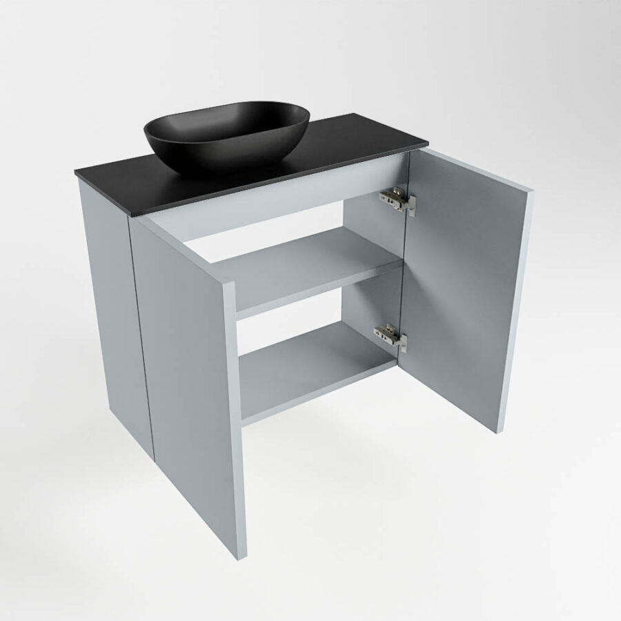 MONDIAZ FOWY toiletmeubel 60cm kleur clay. Waskom positie links kleur urban | urban. Met 1 kraangat - Afbeelding 6