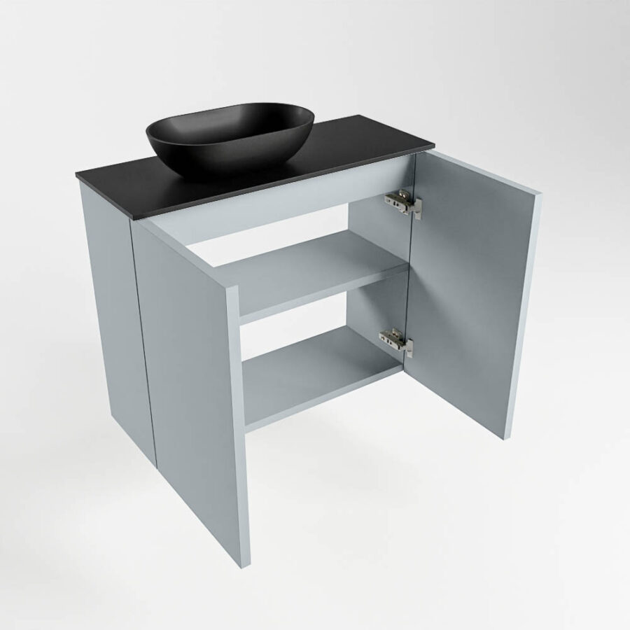MONDIAZ FOWY toiletmeubel 60cm kleur clay. Waskom positie links kleur urban | urban. Zonder kraangat - Afbeelding 6