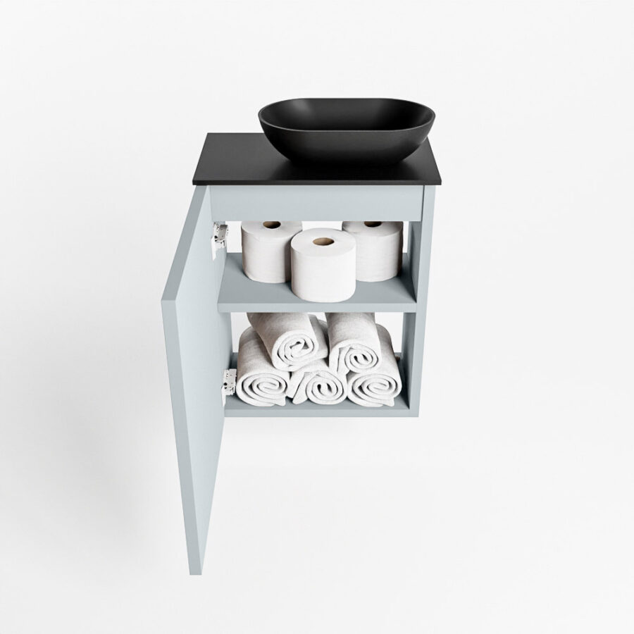 MONDIAZ FOWY toiletmeubel 40cm kleur clay. Waskom positie rechts kleur urban | urban. Met 1 kraangat - Afbeelding 8