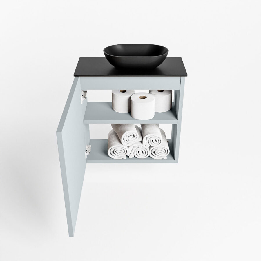 MONDIAZ FOWY toiletmeubel 50cm kleur clay. Waskom positie rechts kleur urban | urban. Met 1 kraangat - Afbeelding 8