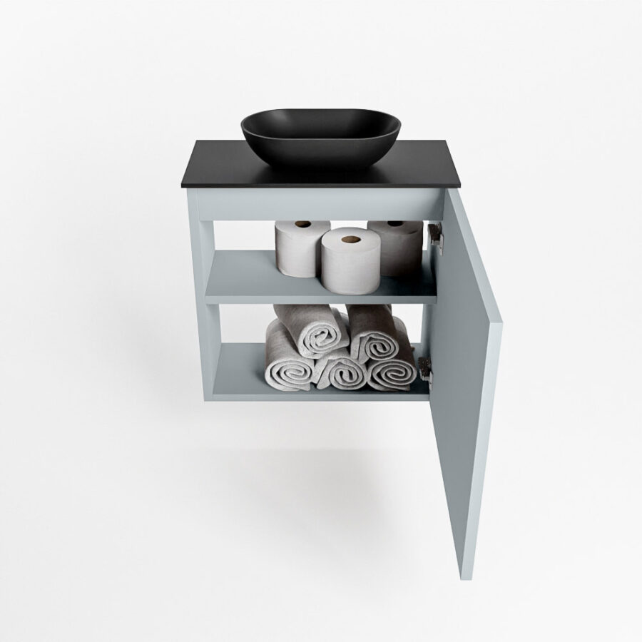 MONDIAZ FOWY toiletmeubel 50cm kleur clay. Waskom positie midden kleur urban | urban. Zonder kraangat - Afbeelding 8