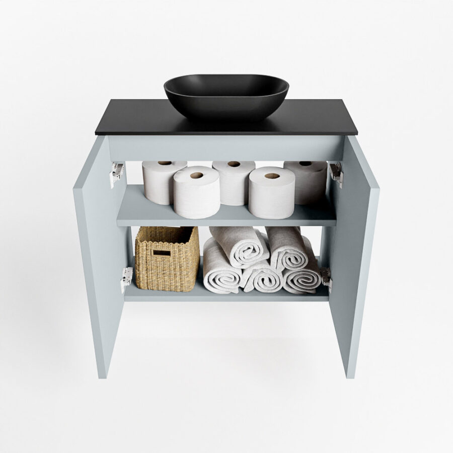 MONDIAZ FOWY toiletmeubel 60cm kleur clay. Waskom positie midden kleur urban | urban. Met 1 kraangat - Afbeelding 8