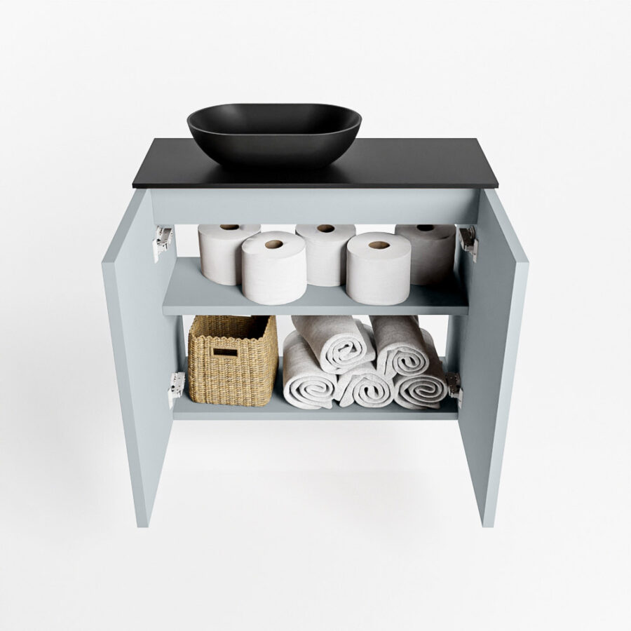 MONDIAZ FOWY toiletmeubel 60cm kleur clay. Waskom positie links kleur urban | urban. Met 1 kraangat - Afbeelding 8