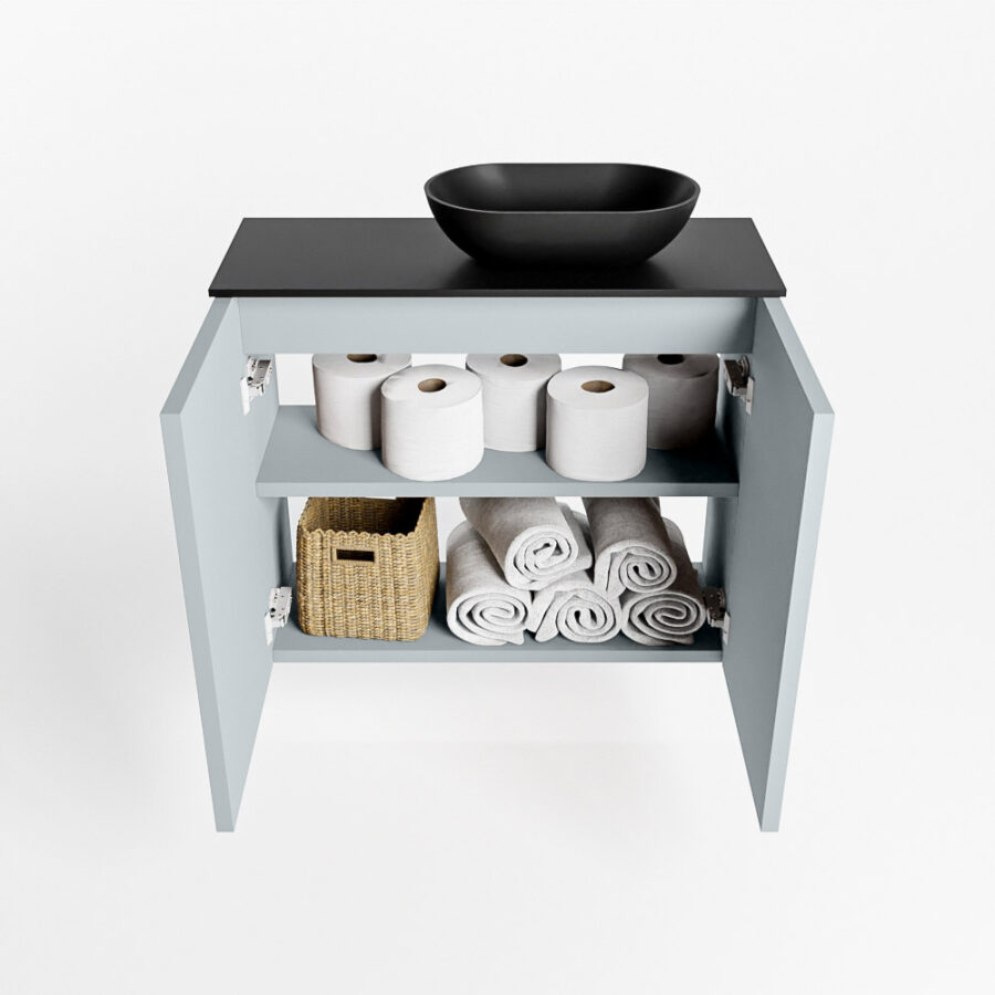 MONDIAZ FOWY toiletmeubel 60cm kleur clay. Waskom positie rechts kleur urban | urban. Zonder kraangat - Afbeelding 8