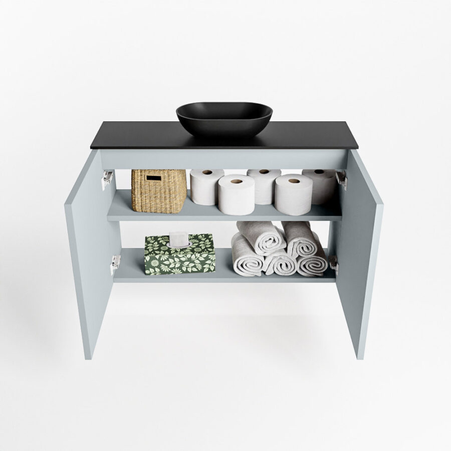 MONDIAZ FOWY toiletmeubel 80cm kleur clay. Waskom positie midden kleur urban | urban. Met 1 kraangat - Afbeelding 8