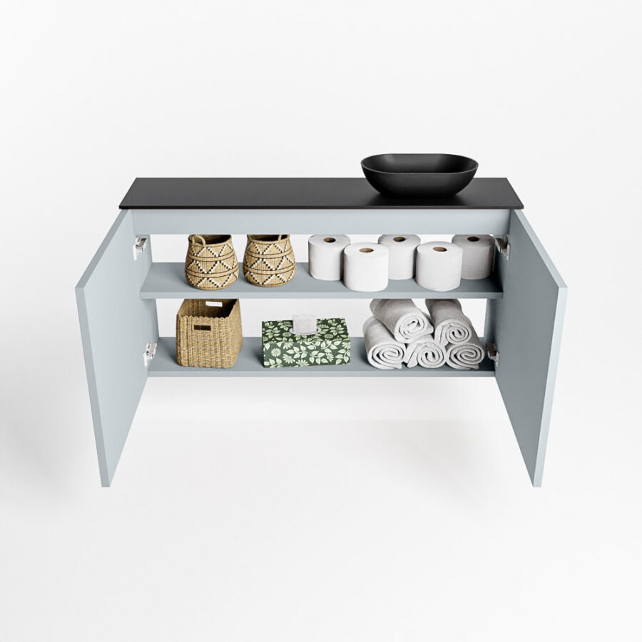 MONDIAZ FOWY toiletmeubel 100cm kleur clay. Waskom positie rechts kleur urban | urban. Met 1 kraangat - Afbeelding 8