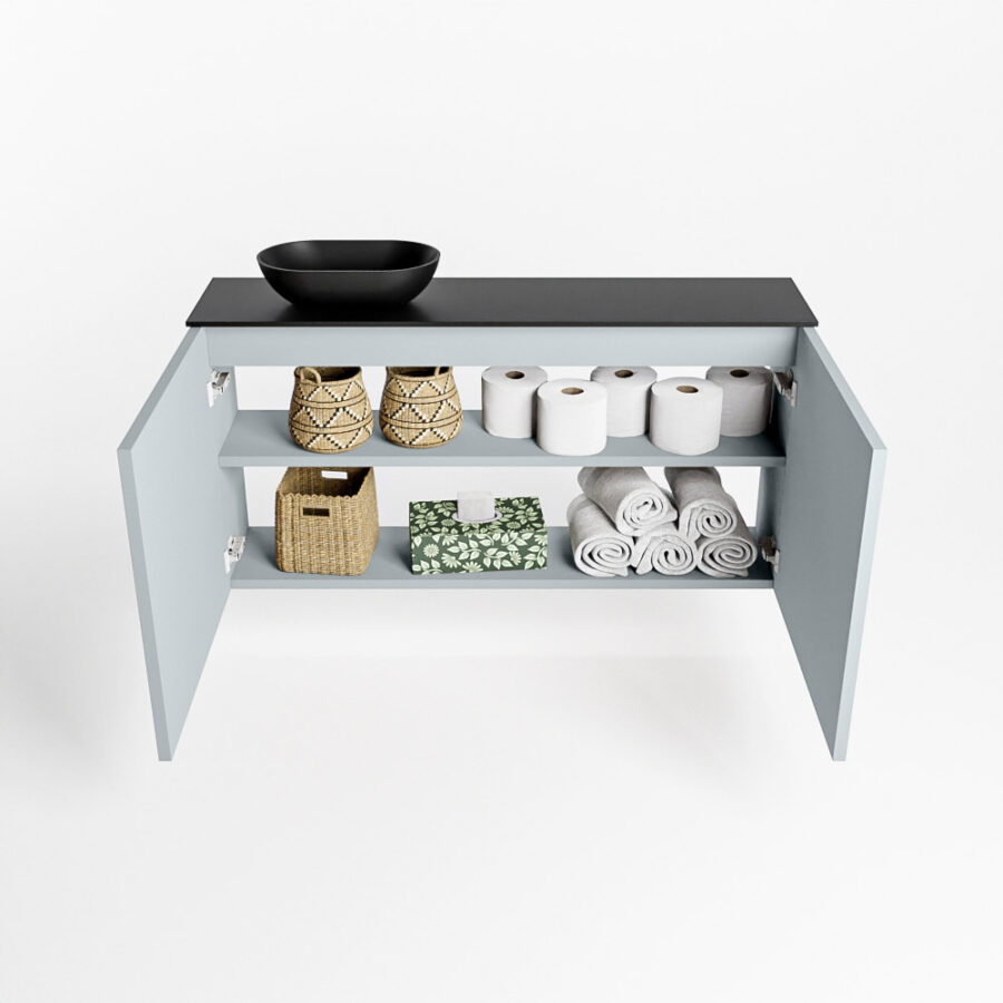 MONDIAZ FOWY toiletmeubel 100cm kleur clay. Waskom positie links kleur urban | urban. Zonder kraangat - Afbeelding 8