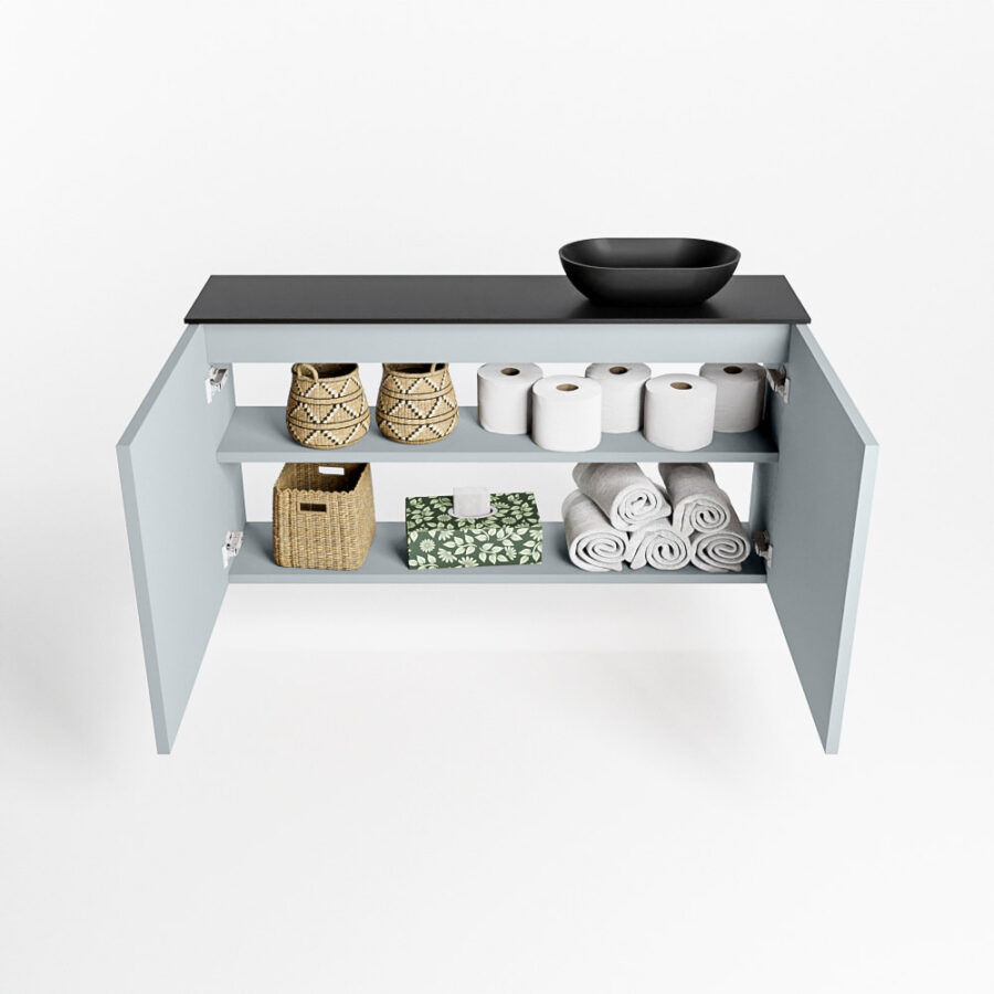 MONDIAZ FOWY toiletmeubel 100cm kleur clay. Waskom positie rechts kleur urban | urban. Zonder kraangat - Afbeelding 8