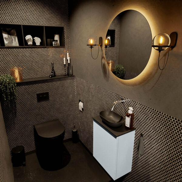 MONDIAZ FOWY toiletmeubel 40cm kleur clay. Waskom positie midden kleur urban | urban. Zonder kraangat