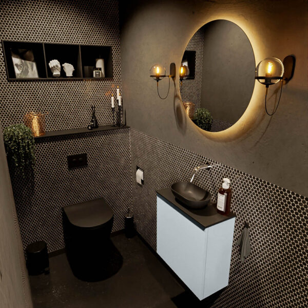 MONDIAZ FOWY toiletmeubel 50cm kleur clay. Waskom positie midden kleur urban | urban. Zonder kraangat