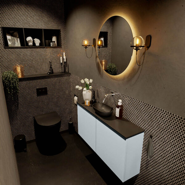 MONDIAZ FOWY toiletmeubel 100cm kleur clay. Waskom positie midden kleur urban | urban. Zonder kraangat