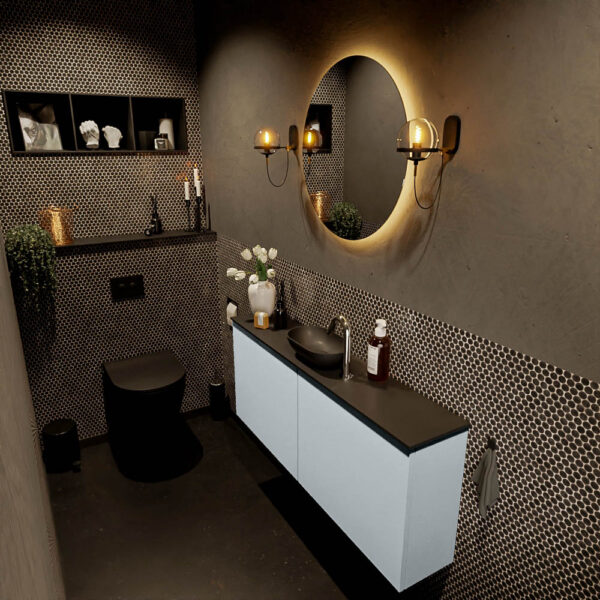 MONDIAZ FOWY toiletmeubel 120cm kleur clay. Waskom positie midden kleur urban | urban. Met 1 kraangat