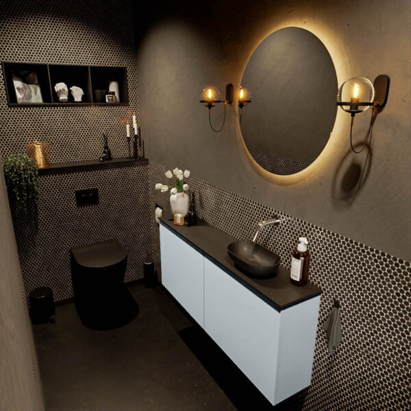 MONDIAZ FOWY toiletmeubel 120cm kleur clay. Waskom positie rechts kleur urban | urban. Zonder kraangat