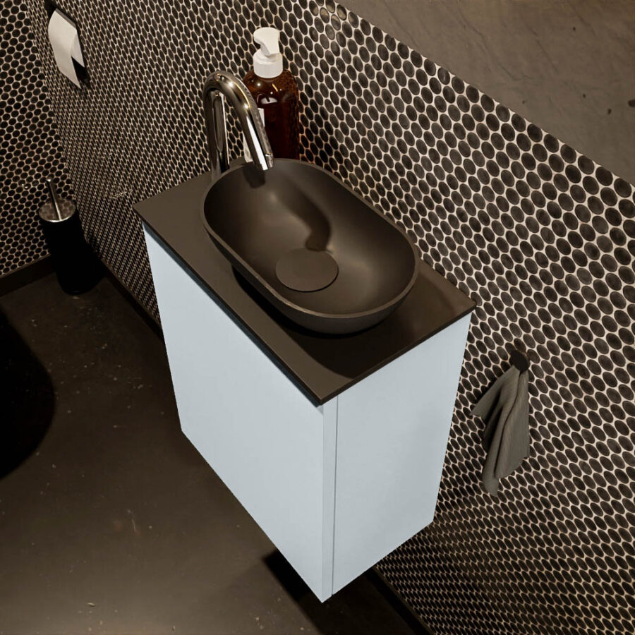 MONDIAZ FOWY toiletmeubel 40cm kleur clay. Waskom positie rechts kleur urban | urban. Met 1 kraangat - Afbeelding 3