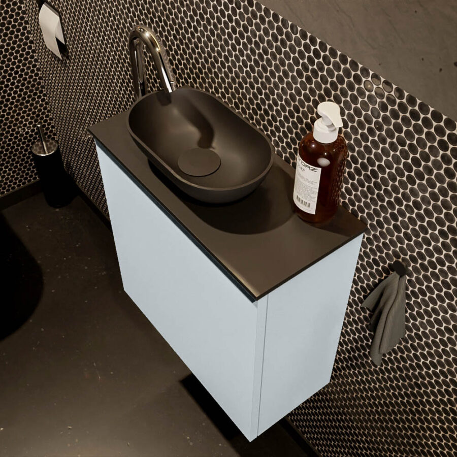 MONDIAZ FOWY toiletmeubel 50cm kleur clay. Waskom positie links kleur urban | urban. Met 1 kraangat - Afbeelding 3
