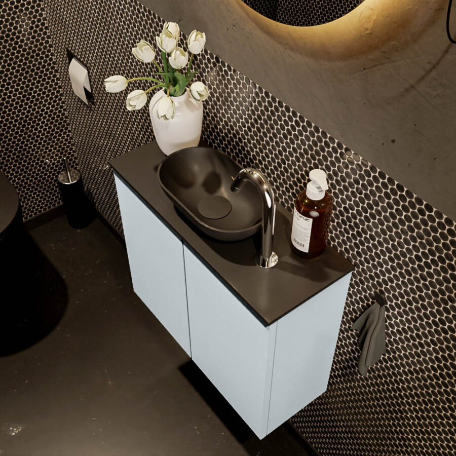 MONDIAZ FOWY toiletmeubel 60cm kleur clay. Waskom positie midden kleur urban | urban. Met 1 kraangat - Afbeelding 3
