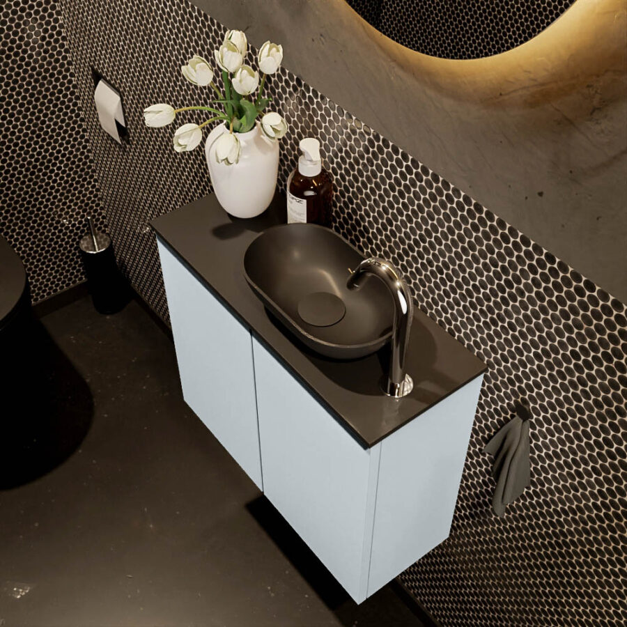 MONDIAZ FOWY toiletmeubel 60cm kleur clay. Waskom positie rechts kleur urban | urban. Met 1 kraangat - Afbeelding 3