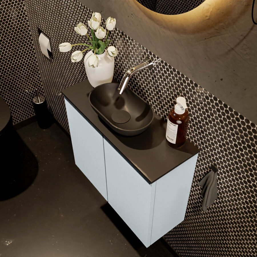 MONDIAZ FOWY toiletmeubel 60cm kleur clay. Waskom positie midden kleur urban | urban. Zonder kraangat - Afbeelding 3