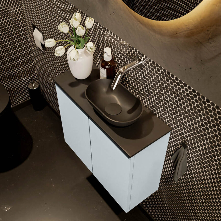 MONDIAZ FOWY toiletmeubel 60cm kleur clay. Waskom positie rechts kleur urban | urban. Zonder kraangat - Afbeelding 3