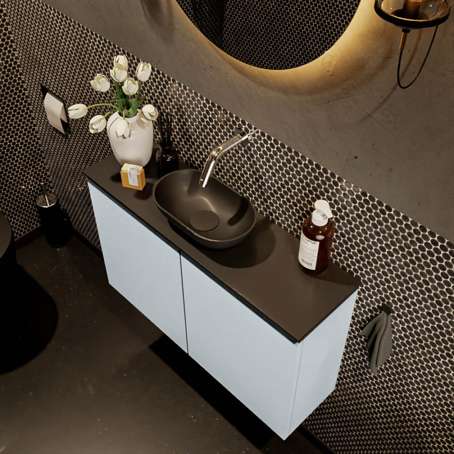 MONDIAZ FOWY toiletmeubel 80cm kleur clay. Waskom positie midden kleur urban | urban. Zonder kraangat - Afbeelding 3