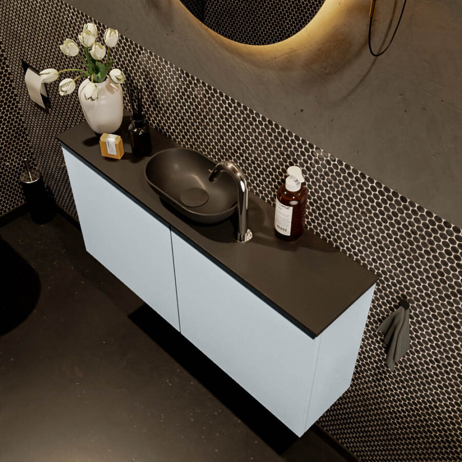 MONDIAZ FOWY toiletmeubel 100cm kleur clay. Waskom positie midden kleur urban | urban. Met 1 kraangat - Afbeelding 3