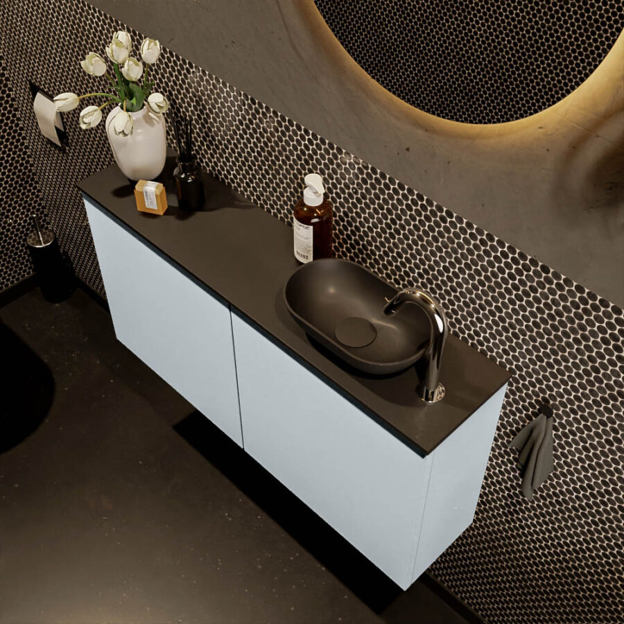 MONDIAZ FOWY toiletmeubel 100cm kleur clay. Waskom positie rechts kleur urban | urban. Met 1 kraangat - Afbeelding 3