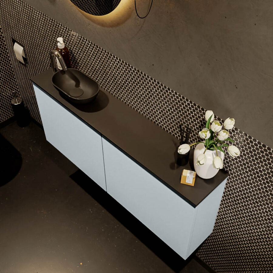 MONDIAZ FOWY toiletmeubel 120cm kleur clay. Waskom positie links kleur urban | urban. Met 1 kraangat - Afbeelding 3
