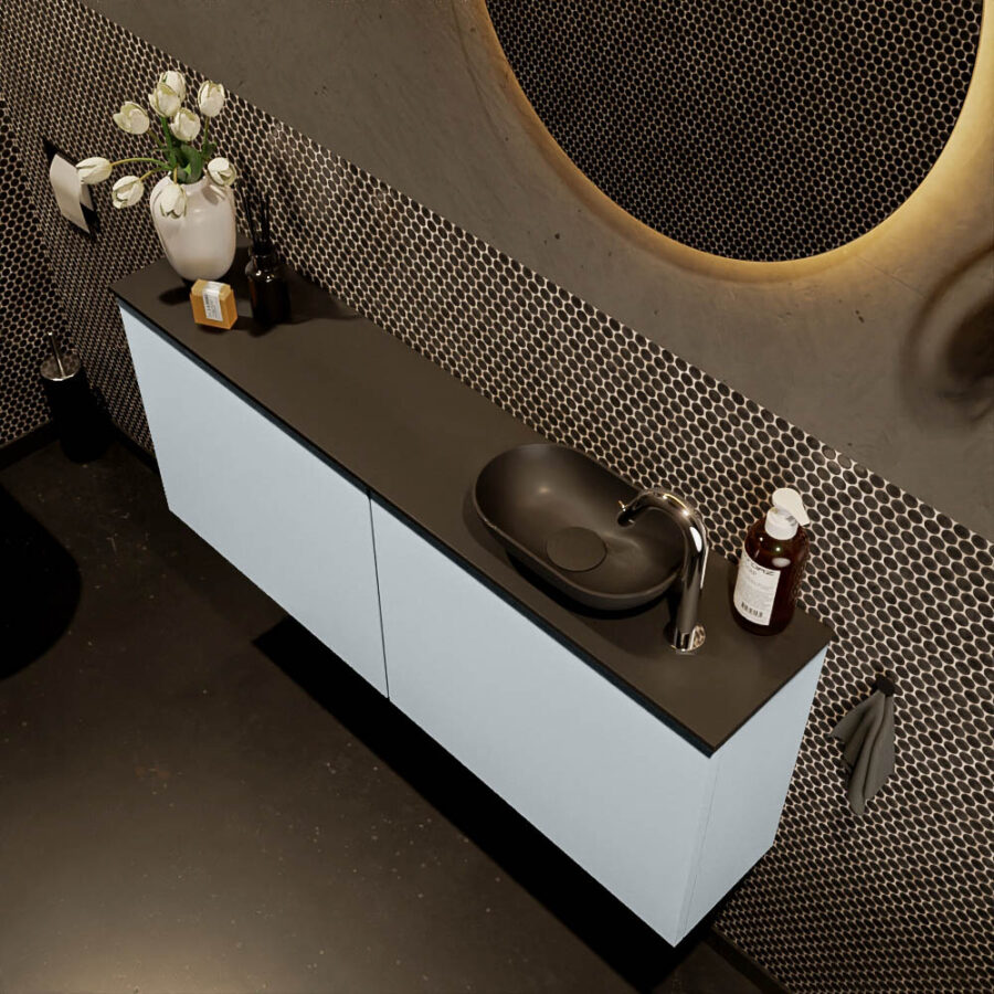 MONDIAZ FOWY toiletmeubel 120cm kleur clay. Waskom positie rechts kleur urban | urban. Met 1 kraangat - Afbeelding 3