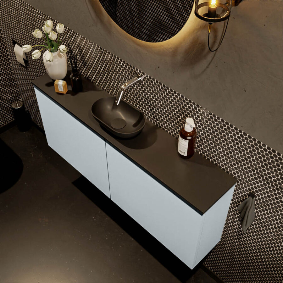 MONDIAZ FOWY toiletmeubel 120cm kleur clay. Waskom positie midden kleur urban | urban. Zonder kraangat - Afbeelding 3