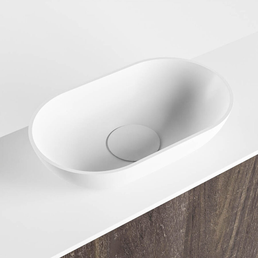 MONDIAZ FOWY toiletmeubel 100cm kleur dark brown. Waskom positie links kleur talc | talc. Met 1 kraangat - Afbeelding 7
